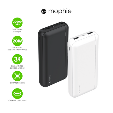 MOPHIE Essential Powerbank 20,000mAh, PD 20W, 2A1C