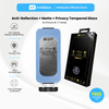 HODA Anti-Reflection, Matte and Privacy Glass Full Coverage Screen Protector (Triple Function) for iP18PROMAX with Dust-Free Helper