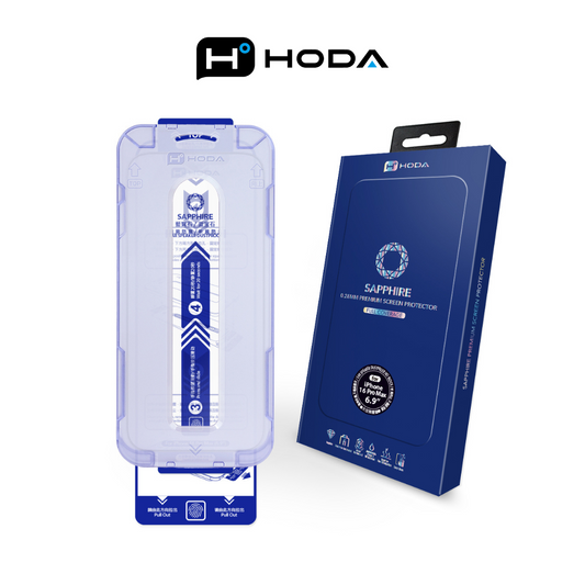 HODA Sapphire Full Coverage Screen Protector - With Dust-Free Helper for iPhone 16 Pro Max